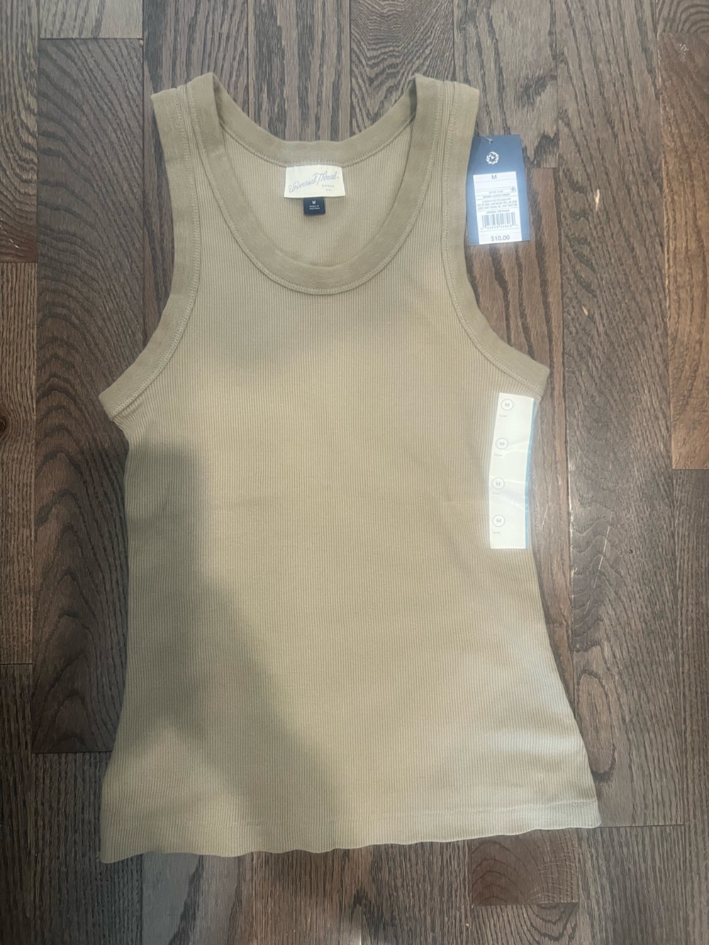Universal Thread Ribbed Tank Top in Khaki